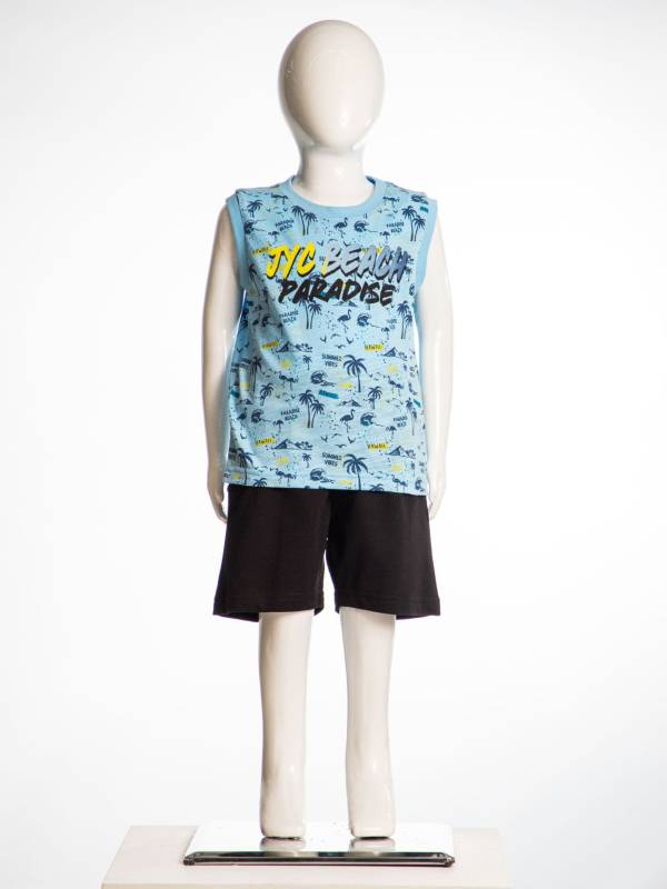 Σετ βερμούδα “Paradise” γαλάζιο   JOYCE