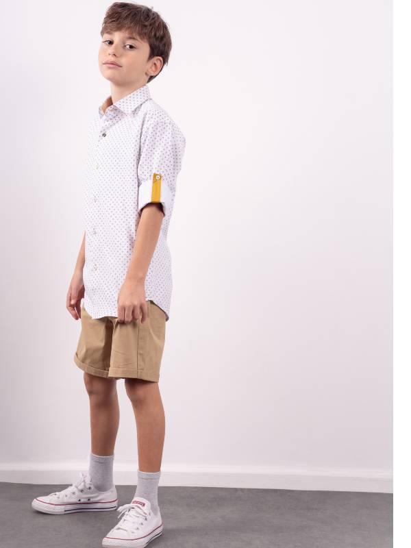 2742-1 Βερμούδα Hashtag 242742 μπεζ