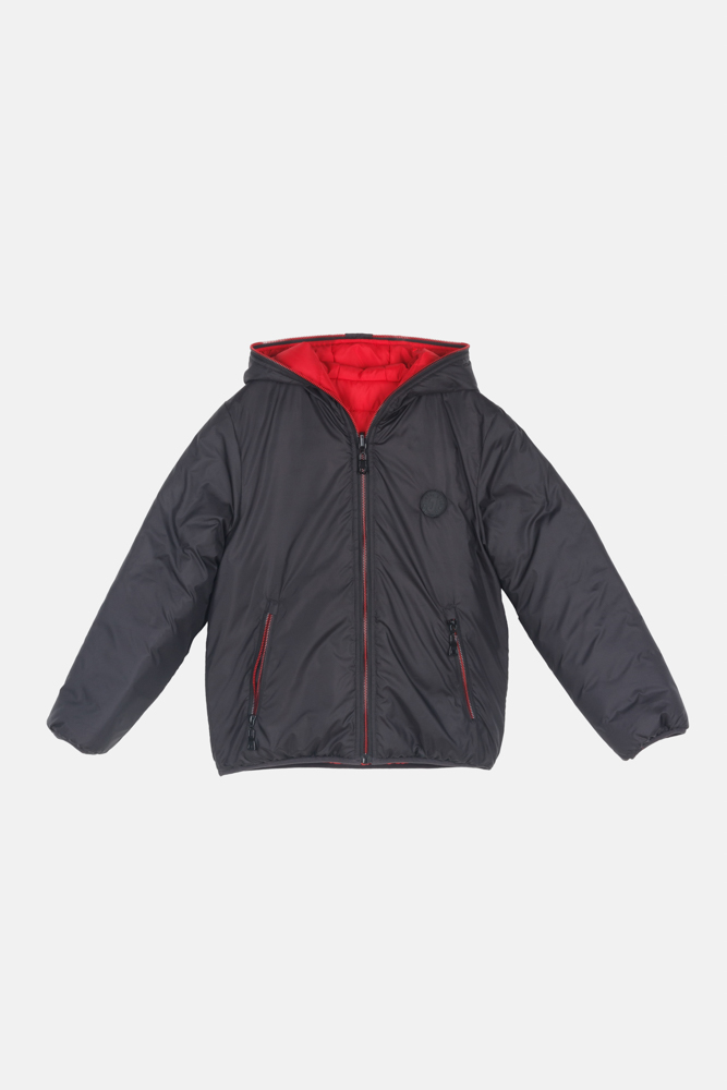 2496205_BLACK-RED Μπουφάν Joyce 2496205 κόκκινο - μαύρο