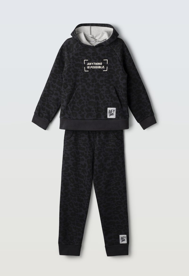 3084 Σετ φόρμα Ebita 243084 ανθρακί-μαύρο λέοπαρ