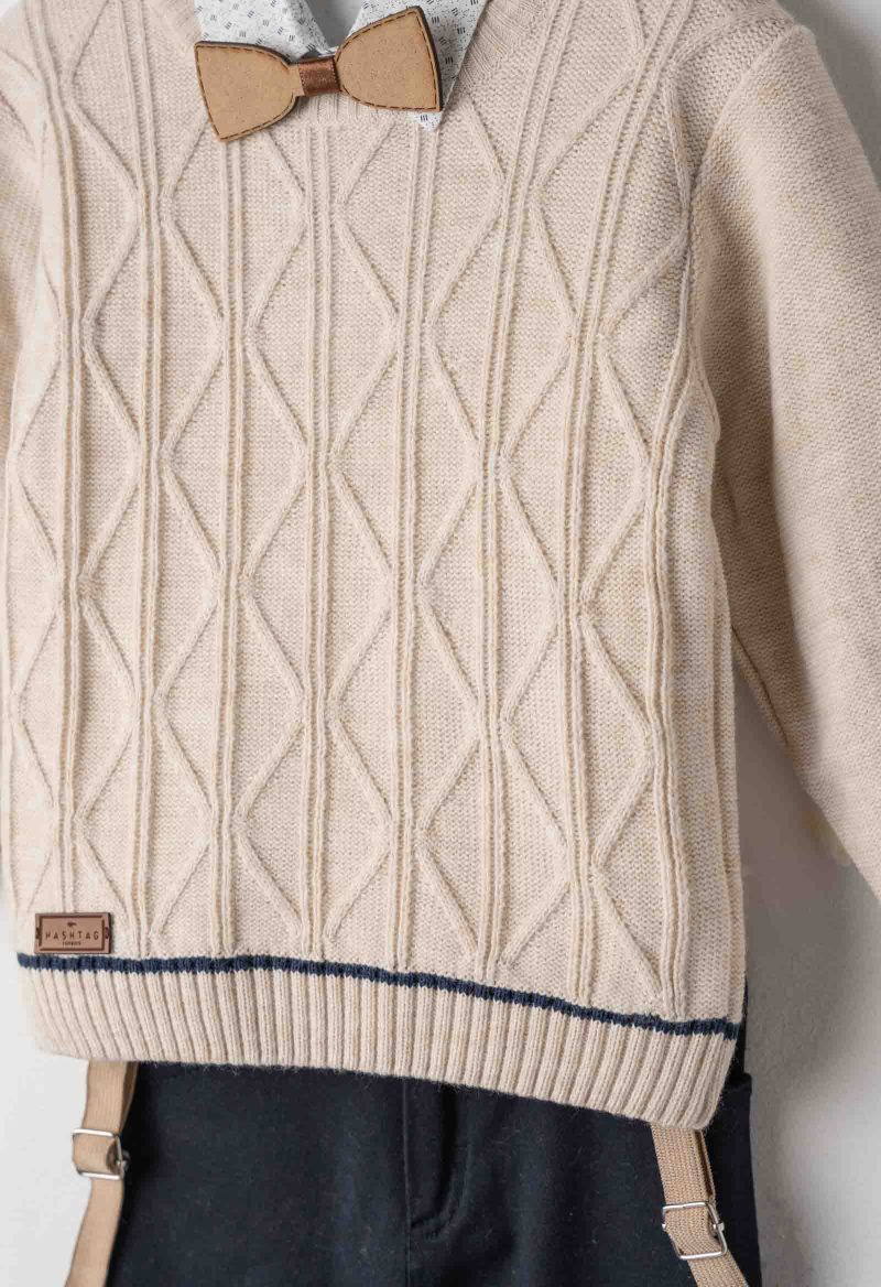 3818.1 Σετ 3τεμ Hashtag 243818 μπεζ